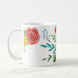 Taza Primer floral de nombre personalizado de la comuni