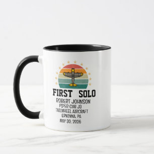 Taza Primer piloto de avión en solitario personalizado 