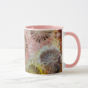 Taza Primer plano de coral rosa