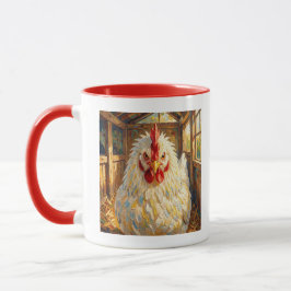 Taza Primer plano divertido de pollo con empaste que pa