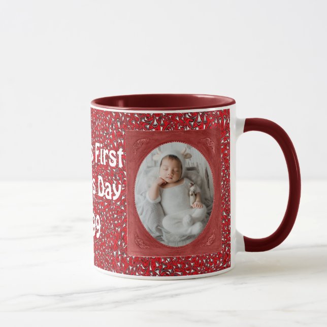 Taza Primera foto personalizada del Día del Padre de pa (Derecha)