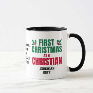 TAZA PRIMERA NAVIDAD COMO NUEVA CREENCIA CRISTIANA
