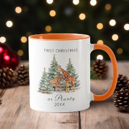 Taza Primera Navidad con acuarela de tía Cuece Giraffe