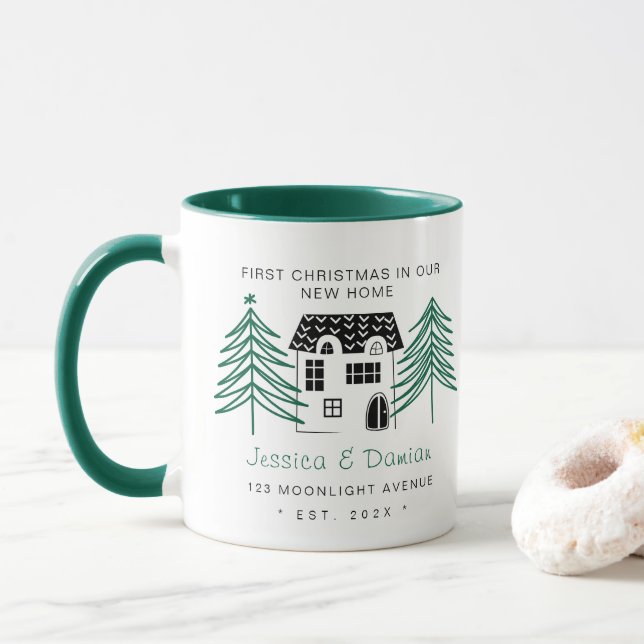Taza PRIMERAS NAVIDAD minimalistas EN NUESTRA NUEVA CAS (Con donut)
