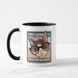 Taza Primero bebo el café Funny Cat café Mug