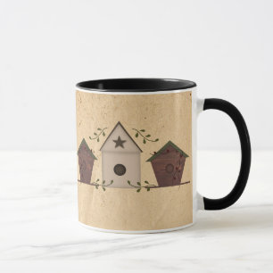 Taza Primitive Birdhouses Mug