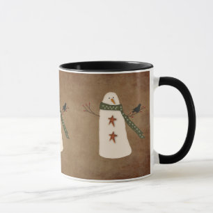 Taza Primitive Snowman Mug