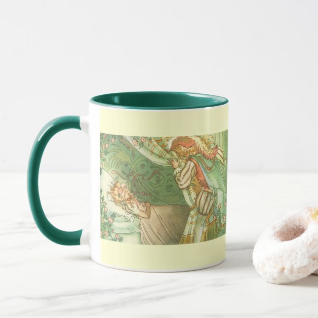 Taza Princesa Bella Durmiente, Cuento de Hadas Vintage (Con donut)