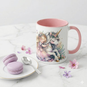 Taza Princesa Unicornio Pastel Fantasía de Cuento de Ha