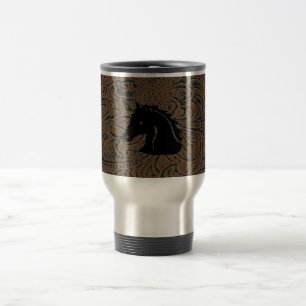 Taza principal de cuero del viaje del diseño