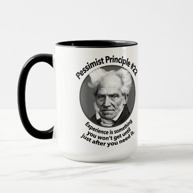 Taza Principio pesimista #22: Experiencia (Izquierda)