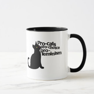 Taza pro-feminismo pro-elección de gatos