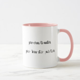 Taza Procrastinador moderno y divertido personalizado