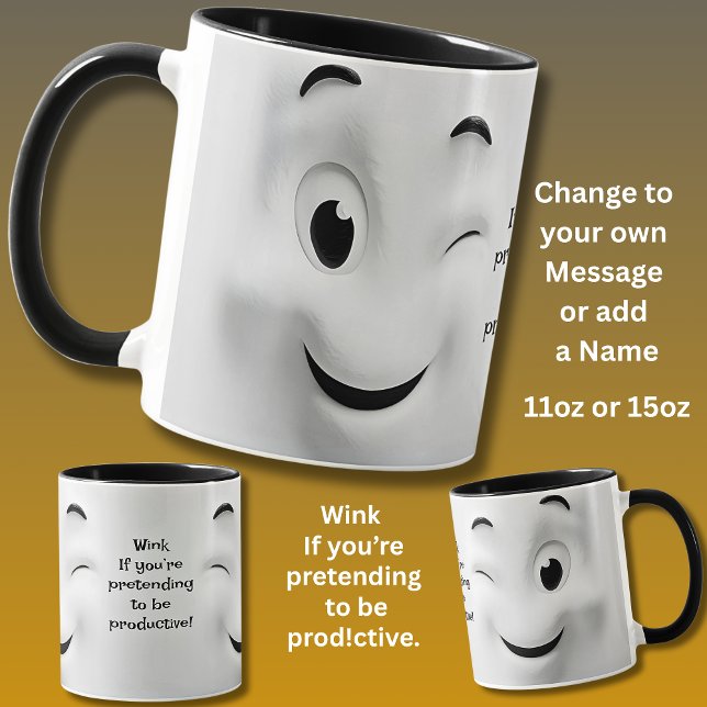 Taza Productive? Add Name Message, Expressive Face (Subido por el creador)