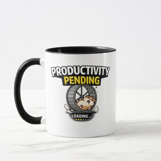 Taza Productivity Pending Funny Hamster Loading (Izquierda)