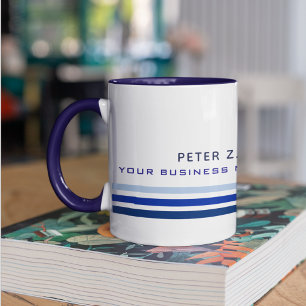 Taza prof. 3 líneas delgadas nombre de negocios moderno