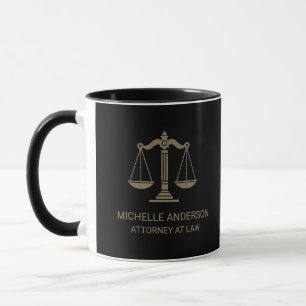 Taza Profesional de moda negro oro abogado abogado