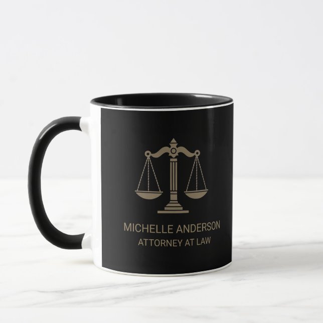 Taza Profesional de moda negro oro abogado abogado     (Izquierda)