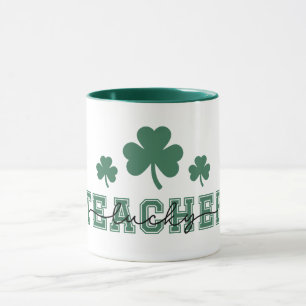 Taza Profesor afortunado del Día de los Patrones