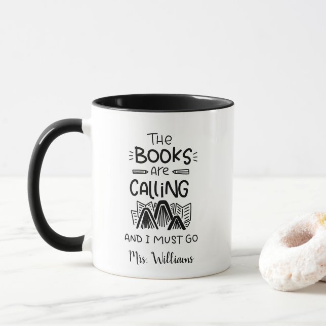Taza Profesor, bibliotecario, tazón de citas Inspirador (Con donut)