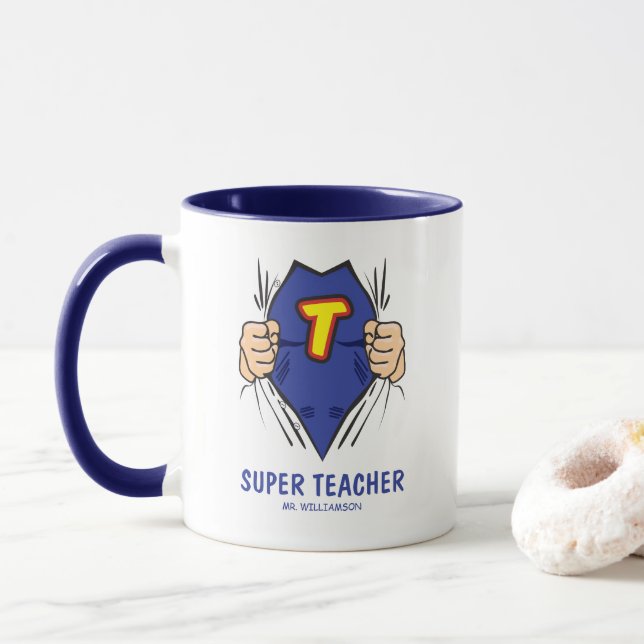 Taza Profesor Cool Superhéroe (Con donut)