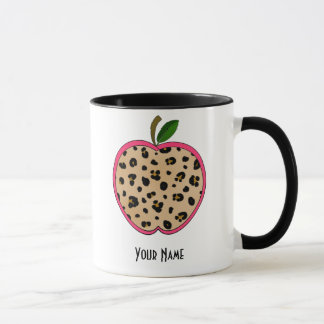 Taza Profesor de Apple del estampado leopardo