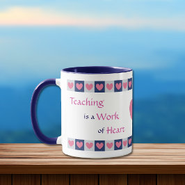 Taza Profesor de borde del corazón rosado