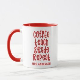 Taza Profesor de café, enseñanza, grado, repetición de 
