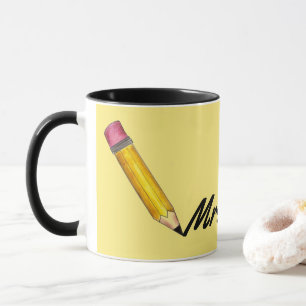 Taza Profesor de la Escuela de Lápices Rosa #2 personal