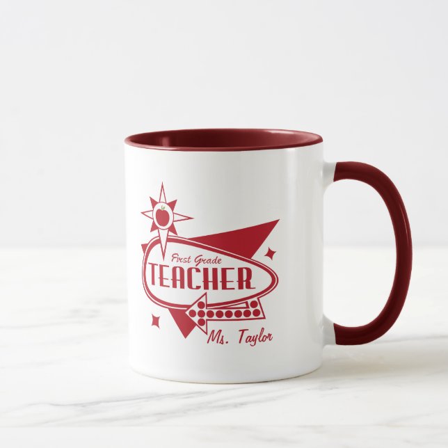 Taza Profesor del primer grado - los años 60 rojos (Derecha)