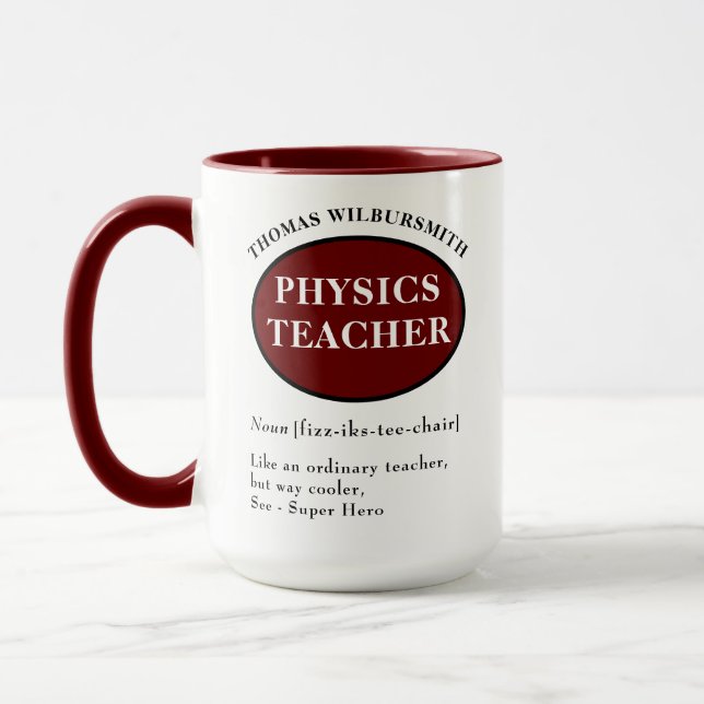 Taza Profesora de Física Personalizada (Izquierda)