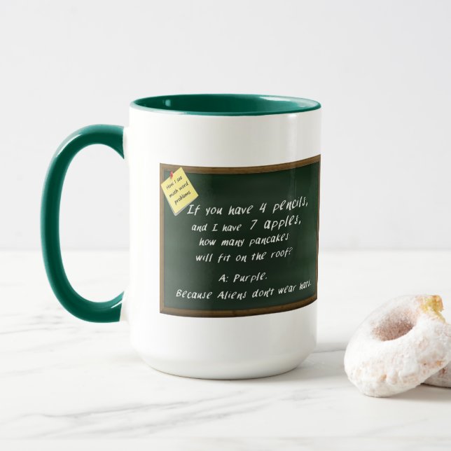 Taza Profesora divertida - Cómo veo problemas de palabr (Con donut)
