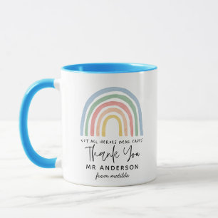 Taza Profesora moderna de acuarela arcoíris gracias reg