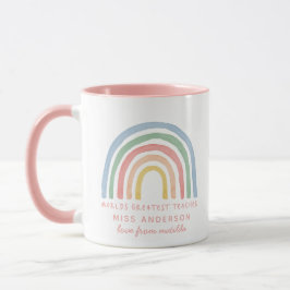 Taza Profesora moderna de acuarela arcoíris gracias reg