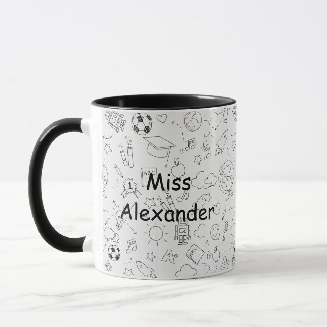 Taza Profesora personalizada de la escuela primaria (Izquierda)