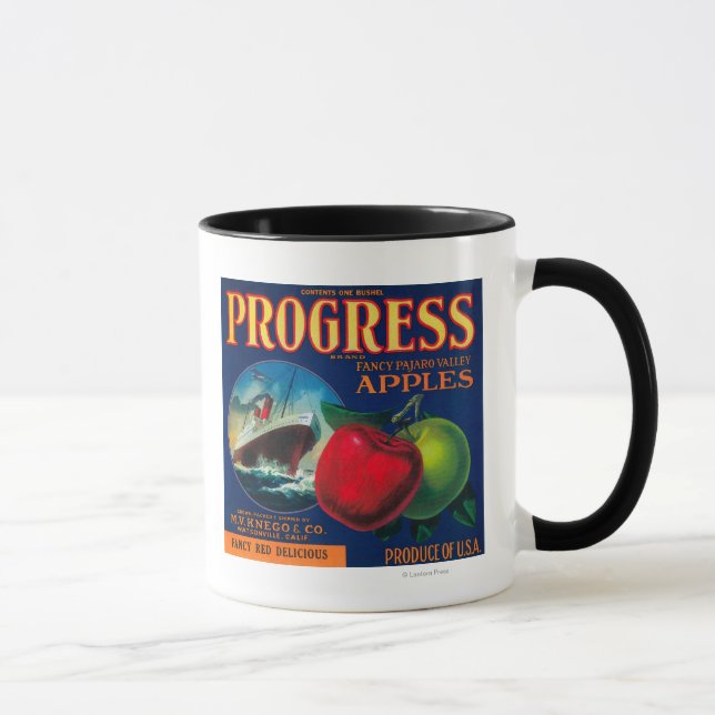 Taza Progress Apple Crate LabelWatsonville, CA (Derecha)