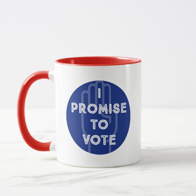 Taza PROMETO VOTAR (rojo y azul) (Izquierda)