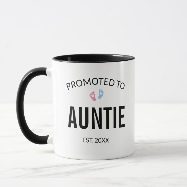 Taza Promoción de la Invitación de embarazo de la tía (Izquierda)