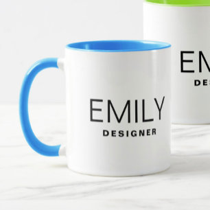Taza Promoción de negocio Añadir tu nombre dos tonos az