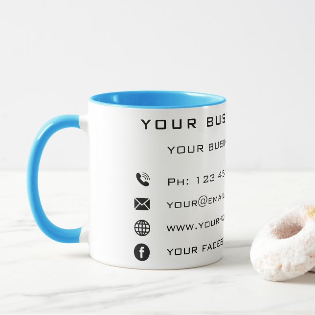Taza Promoción de su sitio web de nombre de usuario de  (Con donut)