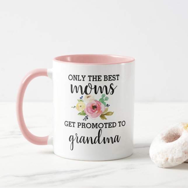 Taza Promocionado A La Abuela: Revelación De Embarazo D (Con donut)