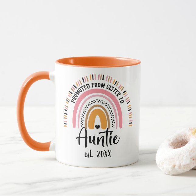 Taza Promovido de hermana a tía, revelación de embarazo (Con donut)