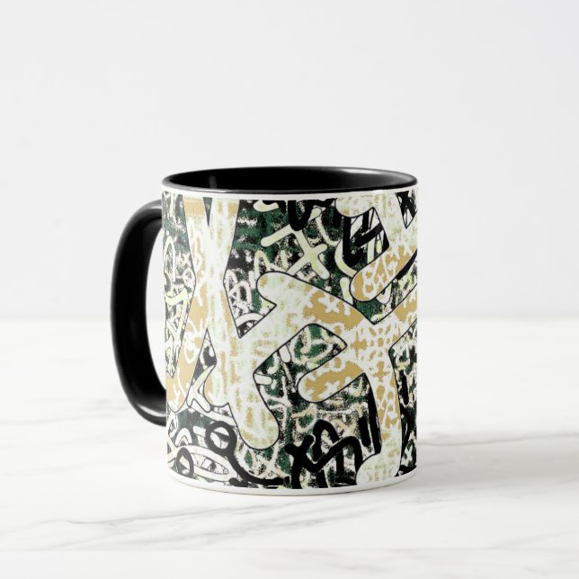 Taza Propiedades del lago Geranium Asemic (Anverso izquierdo)