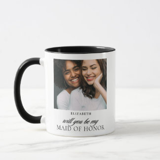 Taza Propuesta de Dama de Honor con Guion Minimalista y