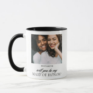 Taza Propuesta de Dama de Honor con Guion Minimalista y