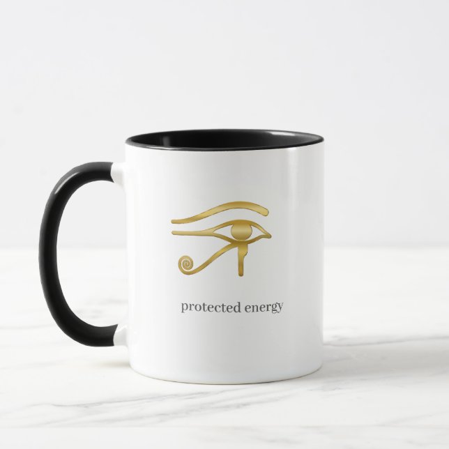 Taza Protect Your Energy Horus Eye Egyptian Symbol Desi (Izquierda)