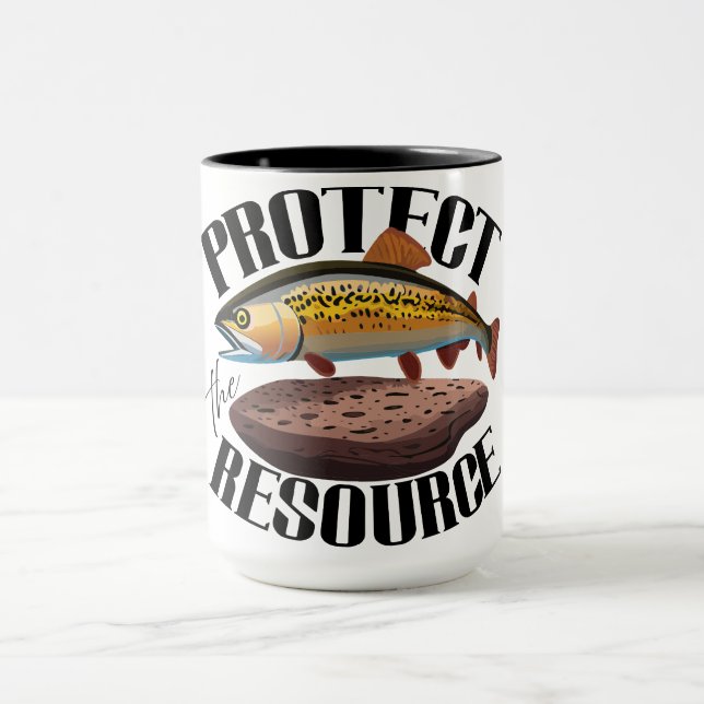 Taza Proteger el recurso con trucha arcoíris en hábitat (Centro)