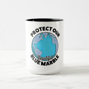 Taza Proteger nuestra hermosa Marble Azul