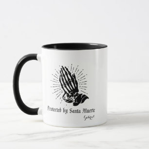 Taza Protegido por nombre personalizado de Santa Muerte