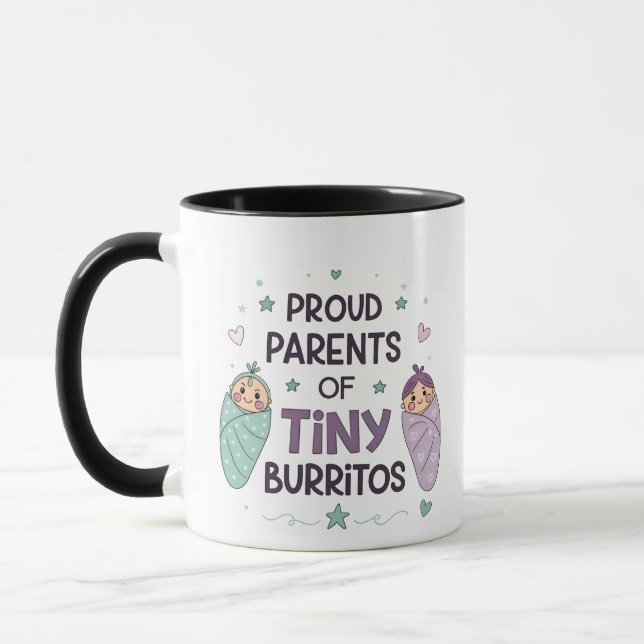 Taza Proud Parents of Tiny Burritos Art (Izquierda)